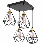 Lampa sufitowa 4 z abażurami drucianymi 2224 ROMIR