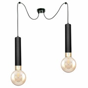 Lampa sufitowa Tube 3382-CZ czarna ze złotem + żarówki ROMIR