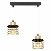 Lampa sufitowa 2 Kaya 2287-Z czarna ze złotem ROMIR