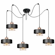 Lampa sufitowa pająk Maya 5 czarna z miedzią 2250CM ROMIR