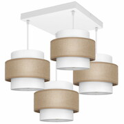 Lampa sufitowa Porto 7254-abażury białe z jutą ROMIR