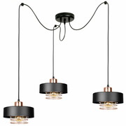 Lampa sufitowa pająk Maya 3 czarna z miedzią 2253-CM ROMIR