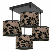 Lampa sufitowa Zaya 1754 abażury czarny zamsz na lnie ROMIR