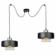 Lampa sufitowa pająk Maya 2 czarna ze srebrem 2252CS ROMIR