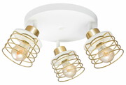 Plafon biały ze złotem, srebrem lub miedzią 3 Maya 3126-BZ na przegubach ROMIR