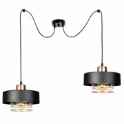 Lampa sufitowa pająk Maya 2 czarna z miedzią 2252-CM ROMIR