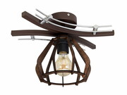 Lampa sufitowa Verona 1xE27 – plafon loft z drewnianym abażurem ROMIR
