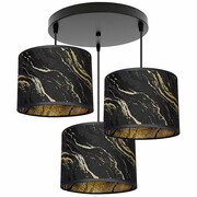 Lampa sufitowa Lava Lux 3-punktowa – elegancki czarno-złoty żyrandol | Lampa do salonu, sypialni, pokoju | Polska produkcja ROMIR
