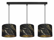 Lampa wisząca Lava Lux listwa 3 – czarno-złota elegancja | Designerska lampa nad stół, do salonu, kuchni | Polska produkcja ROMIR