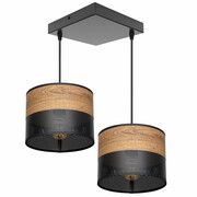 Lampa sufitowa Dora 6058 abażury czarne z wzorem drewna ROMIR