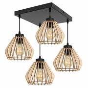 Lampa sufitowa Verno 8054 abażury z drewna ROMIR