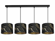 Lampa wisząca Lava Lux listwa 4 – czarno-złota | 4-punktowy żyrandol do salonu, jadalni, kuchni | Produkt polski ROMIR
