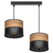 Lampa sufitowa Dora 6057 abażury czarne z wzorem drewna ROMIR