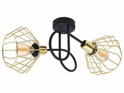 Lampa sufitowa stylowa czarna-biała ze złotymi, srebrnymi lub miedzianymi abażurami 2 Kali 1412KZ LOFT LED ROMIR