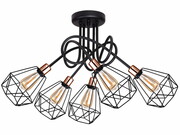 Lampa sufitowa stylowa czarna z miedzią 5 Balo 2280 LOFT ROMIR