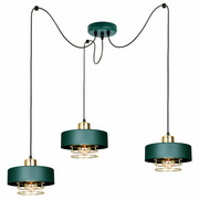 Lampa sufitowa pająk Maya 3 zielony ze złotem, srebrem lub miedzią 2253-GG ROMIR
