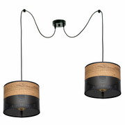 Lampa sufitowa pająk Dora 6053 abażury czarne z wzorem drewna ROMIR