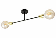 Lampa sufitowa Wega 5022-CZ czarna ze złotem + żarówki ROMIR