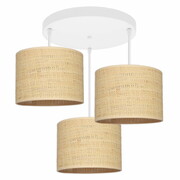 Żyrandol biały BALI 3 – lampa sufitowa z rattanowymi abażurami 7426-B ROMIR