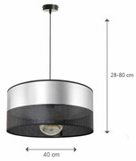 Lampa sufitowa Dora 7051/3-S abażur czarny ze srebrem 40 cm ROMIR