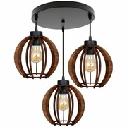 Lampa sufitowa żyrandol Rustica 8026-B abażury z drewna różne kolory ROMIR