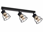 Lampa sufitowa 3 Pablo 3463/2-CZ czarna ze złotem na przegubach ROMIR