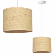 Żyrandol BALI 1 – lampa sufitowa biała z rattanowym abażurem 7421/2-B ROMIR