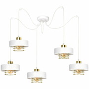 Lampa sufitowa pająk Maya 5 biała ze złotem, srebrem, lub miedzią 2250BZ ROMIR
