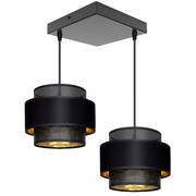 Lampa sufitowa Carmen 7358 abażury czarne ze złotem ROMIR