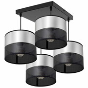 Lampa sufitowa Dora 7054-S abażury czarne ze srebrem ROMIR