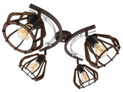 Lampa sufitowa Verona 4xE27 – regulowane klosze drewniane, metalowa oprawa ROMIR