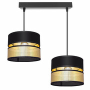 Lampa sufitowa Electra 7157-Z abażury czarne ze złotem ROMIR