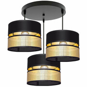 Lampa sufitowa Electra 7156-Z abażury czarne ze złotem ROMIR