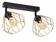 Lampa sufitowa biała-czarna Kali Gold salon, kuchnia z regulacją 2 klosze 1502-Z ROMIR