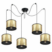 Lampa sufitowa Pająk 5 czarno-złota | Nowoczesny żyrandol 5-punktowy do salonu – Polska produkcja ROMIR