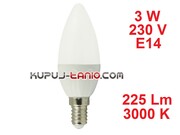 Żarówka LED Świeczka (C35) 3W, 230V, gwint E14, barwa biała ciepła Aigostar