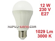 Żarówka LED Bańka (A65) 12W, 230V, gwint E27, barwa biała ciepła Aigostar