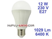 Żarówka LED Bańka (A65) 12W, 230V, gwint E27, barwa biała Aigostar