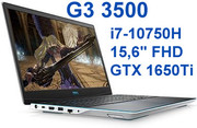 GAMING DELL Inspiron G3 3500 i7-10750H 16GB 256SSD 15,6 FHD 1920x1080 matt GeForce GTX1650 4GB WiFi BT KAM KL.PODŚW. WIN10 PL GW12mc DELL