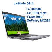 Dell Latitude 5411 i7-10850H 16GB 512SSD 14,1 FHD 1920x1080 matt GF MX250 2GB WiFi BT Kam win10/11pro GW12mc DELL