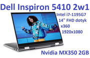 2w1 DELL Inspiron 5410 i7-1195G7 16GB 512SSD 14#8221; FHD 1920x1080 GeForce MX350 2GB WiFi BT Kam Win11pl DELL