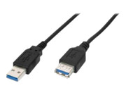 ASM AK-300203-018-S ASSMANN Kabel przedłużający USB 3.0 SuperSpeed Typ USB A/USB A M/Ż czarny 1,8m DIGITUS