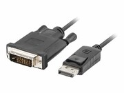 LANBERG CA-DPDV-10CU-0030-BK Lanberg kabel Displayport(M) V1.2->DVI-D(M)(24+1) 3m Czarny DUAL LINK LANBERG