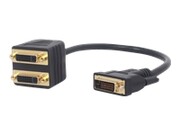 GEMBIRD A-DVI-2DVI-01 Gembird adapter/splitter DVI męski do 2x DVI żeński, 0.3m, czarny GEMBIRD
