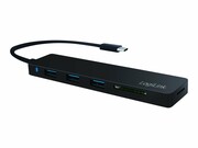 LOGILINK UA0312 LOGILINK- Hub USB-C 3.1, 3-portowy, z czytnikiem kart, Ultra Slim, czarny LOGILINK
