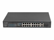 LANBERG RSFE-16P-2C-150 Switch 16x 100Mb PoE+/2x Combo Gigabit 150W niezarządzalny LANBERG