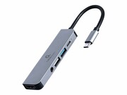 GEMBIRD A-CM-COMBO5-02 Adapter USB Type C 5w1 Hub + HDMI + PD + dźwięk stereo GEMBIRD