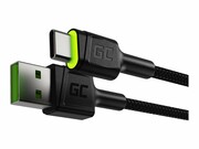 GREENCELL Cable GC Ray USB - USB-C 200cm green LED backlight Ultra Charge QC 3.0 GREEN CELL