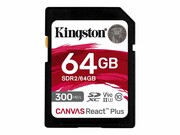 KINGSTON 64GB Canvas React Plus SDXC UHS-II 300R/260W U3 V90 for Full HD/4K/8K KINGSTON