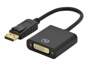 ASM AK-340401-001-S ASSMANN Kabel Displayport 1.1a z zatrzaskiem Typ DP/DVI-I(24+5) M/Ż czarny 0,15m DIGITUS